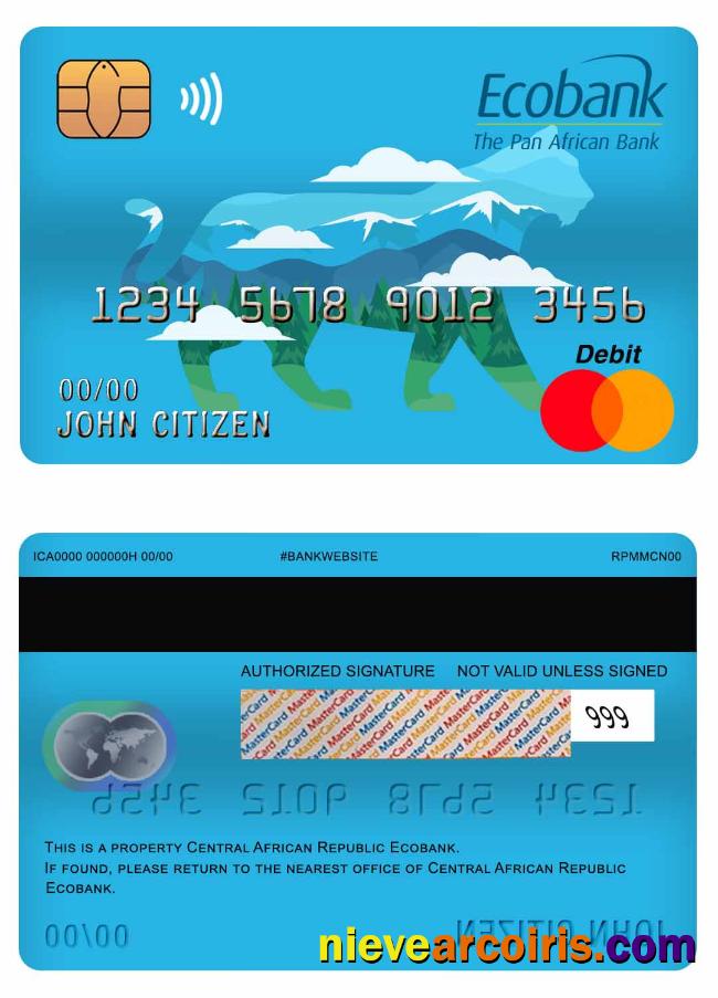 Central African Republic Ecobank master debit card